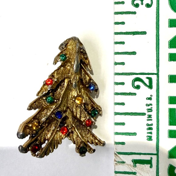 VTG Gold Christmas Tree Jewelry Set …Pen and Earrings - Picture 4 of 7